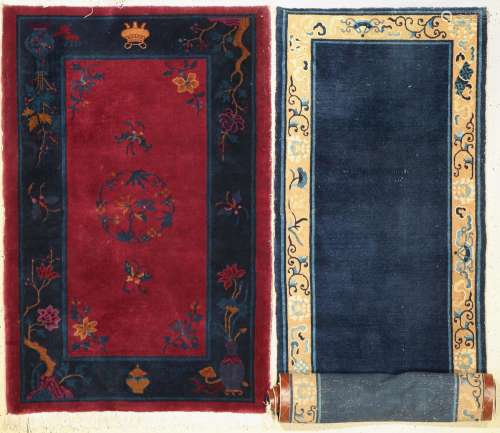 2 lots Chinese carpets, around 1920, wool
