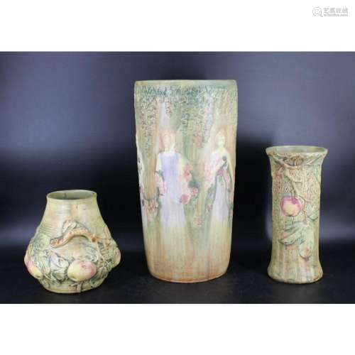 3 Weller Arts & Crafts Pottery Vases &