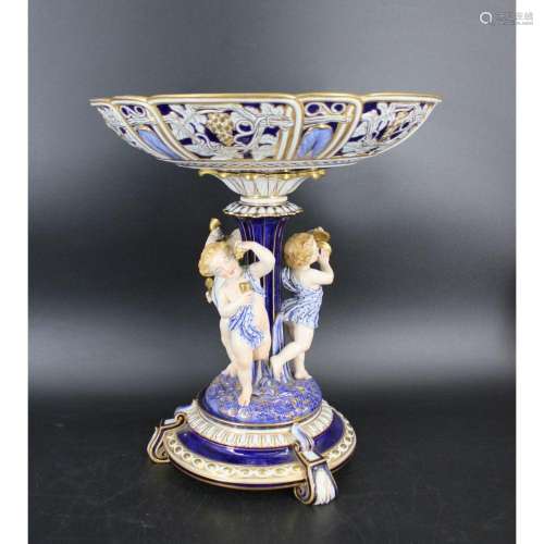 Antique Royal Worcester Porcelain Figural Tazza.