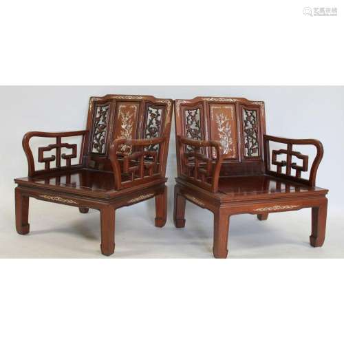 Vintage and Quality Pair of Asian Hardwood Chairs.