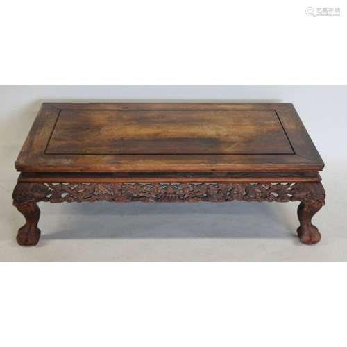 Antique Highly & Finely Carved Hardwood Opium