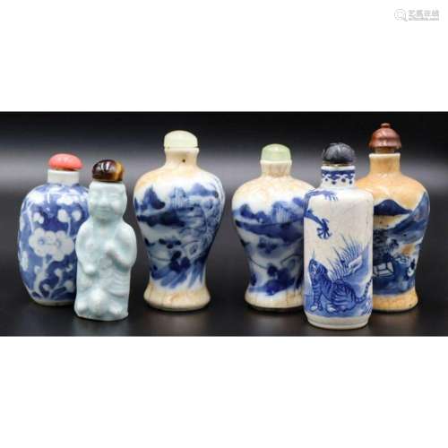 Grouping of (6) Chinese Enamel Snuff Bottles.