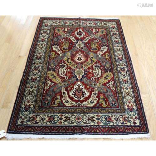 Antique And Finely Hand Woven Carpet.