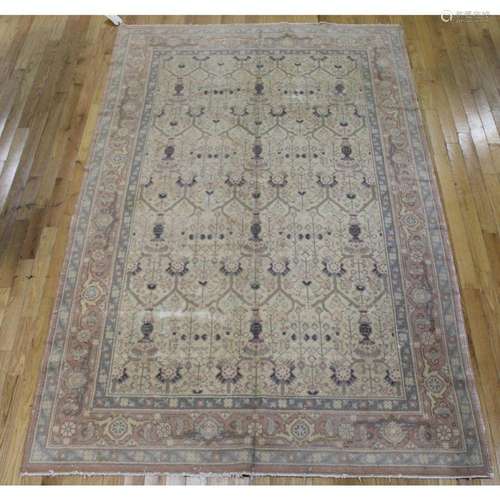 Antique And Finely Hand Woven Oushak Carpet.