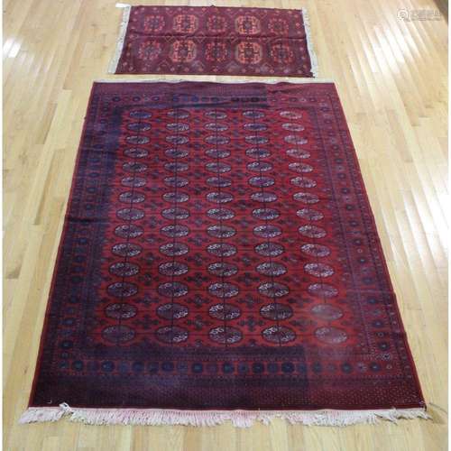 2 Antique And Finely Hand Woven Bokhara Style