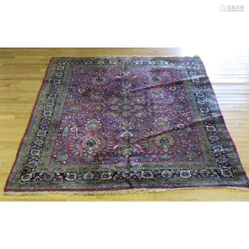 Antique And Finely Hand Woven Sarouk Carpet.