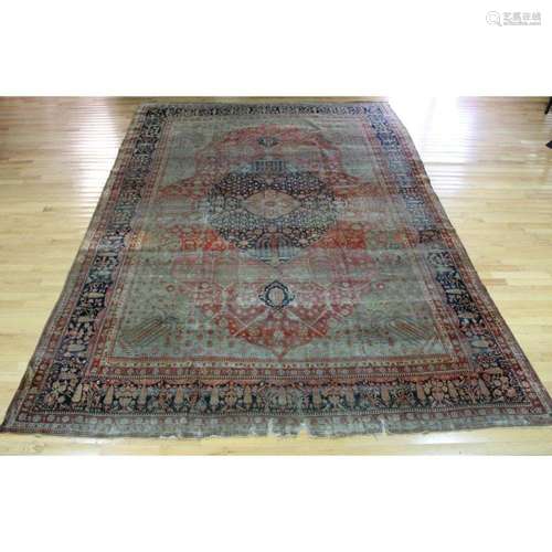 Antique And Finely Hand Woven Kashan Carpet