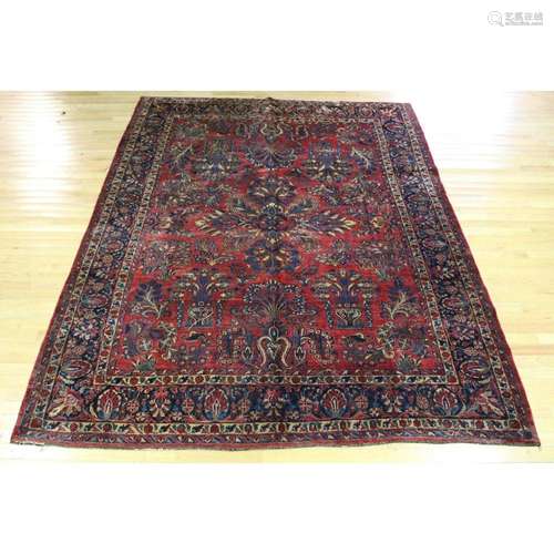 Antique And Finely Hand Woven Sarouk Carpet.