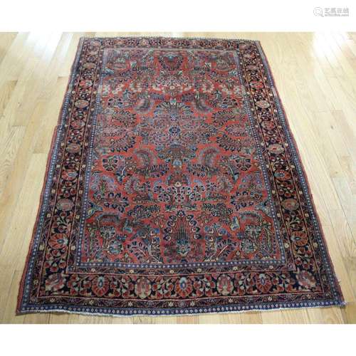 Antique And Finely Hand Woven Sarouk Carpet