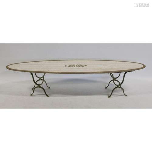 Midcentury Oval Marbletop Coffee Table.