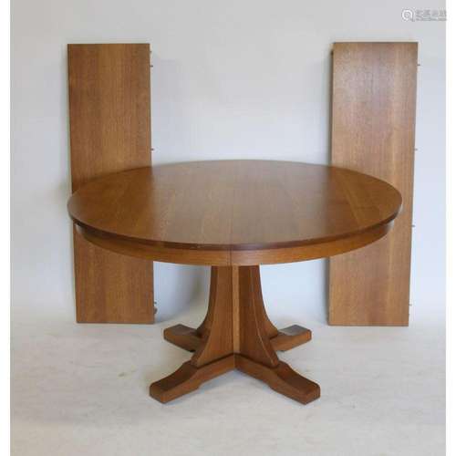 Stickley Oak Arts & Crafts Style Table & 2 Leaves