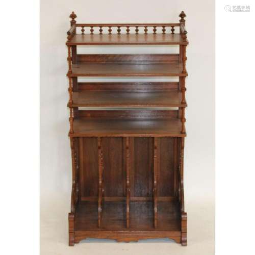 Victorian Walnut Canterbury / Bookcase