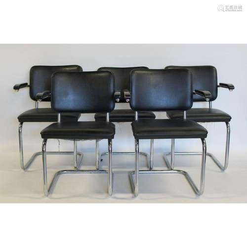 6 Thonet Midcentury Chrome Chairs.