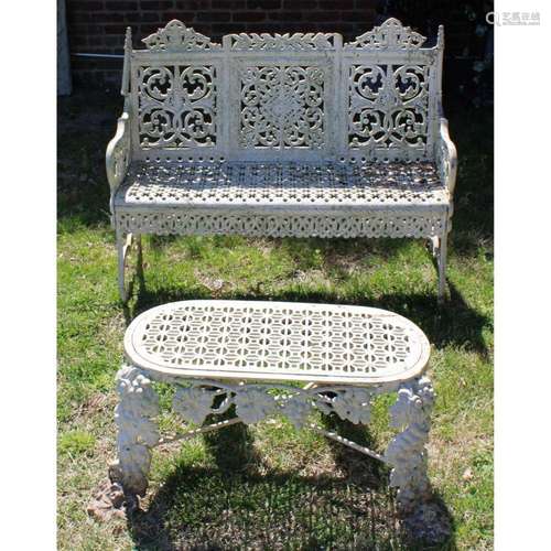 Antique Cast Iron Garden Bench & Table.