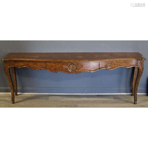 Midcentury Oak 1 drawer Console Table.