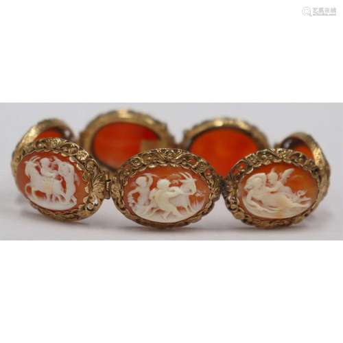 JEWELRY. 18kt Yellow Gold Cameo Bracelet.