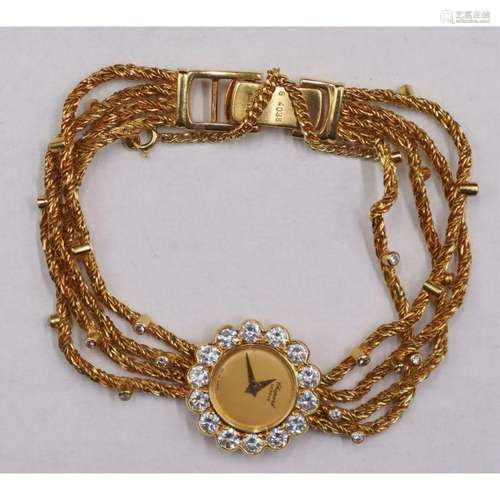 JEWELRY. Chopard 18kt Gold and Diamond Watch.