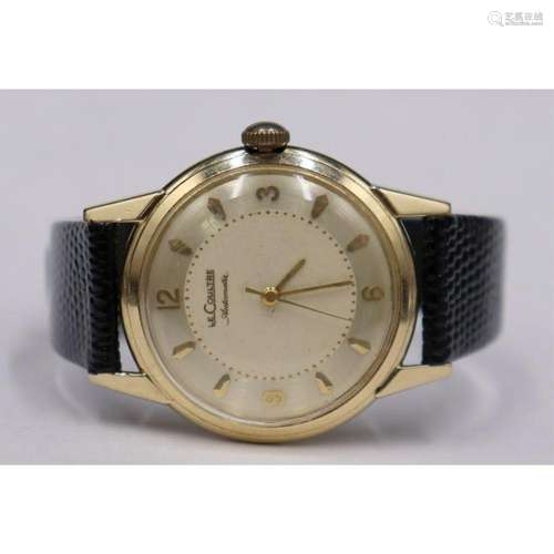 JEWELRY. Vintage LeCoultre 14kt Gold Bumper Watch.