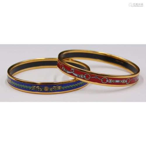 JEWELRY. (2) Hermes Enamel Bangle Bracelets.