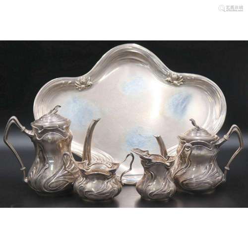 SILVER. 5 Pc Art Nouveau Simon Groth Danish Silver