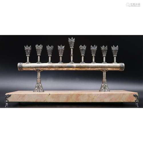 JUDAICA.Ben-Zion David Yemenite Sterling Menorah.