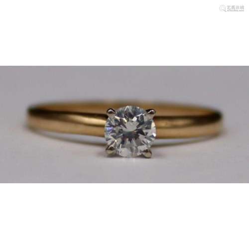 JEWELRY. 14kt Gold and Diamond Engagement Ring.