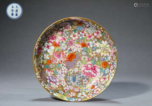 A famille-rose 'floral' plate,Yongzheng,Qing dynasty