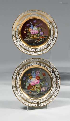 Deux assiettes en porcelaine de Sèvres du début du XIXe sièc...