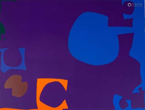 Patrick Heron (British, 1920-1999) "Blue + Deep Violet ...