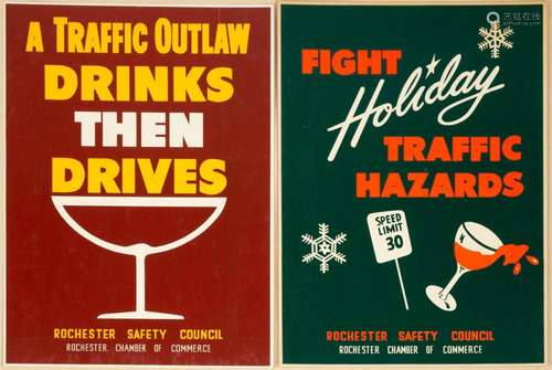 (2) Rochester Safety Council Advertising Posters