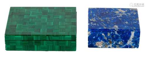 (2) Malachite & Lapis Lazuli Dresser Boxes