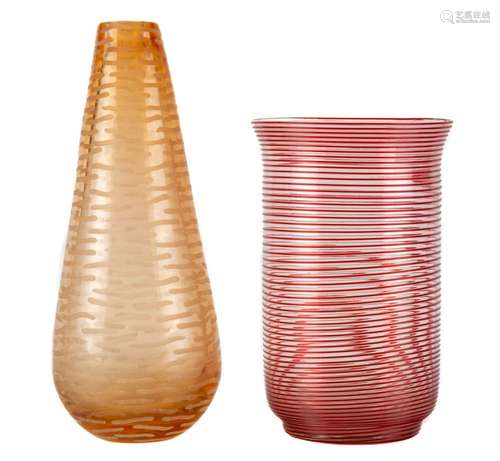 Italian and Steuben Art Glass Vases