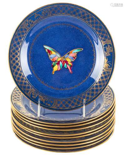 (10) Wedgewood Butterfly Lustre Porcelain Plates