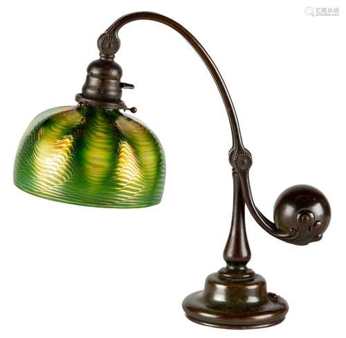 Tiffany Studios, NY Damascene Counter Balance Lamp