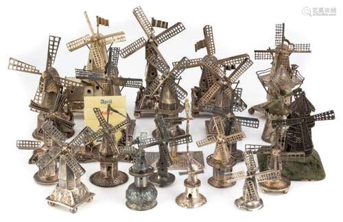 Group of Dutch Silver Windmill Whimseys