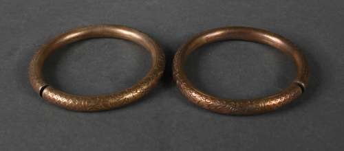 A set of copper bracelets