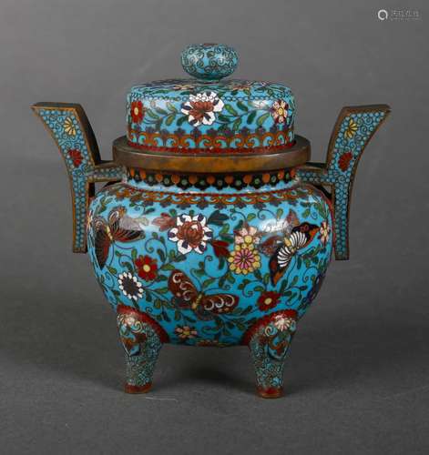 An exquisite cloisonne censer