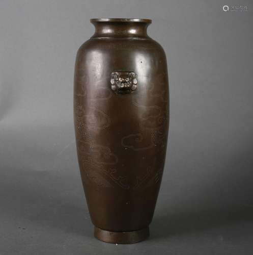 A fine copper vase