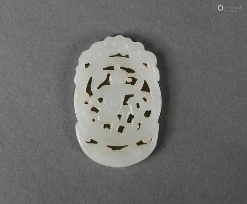 A white jade figure pendant