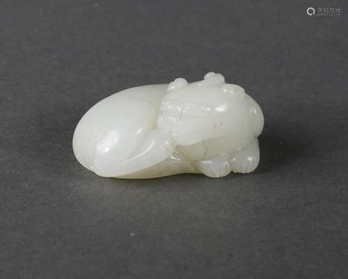 A white jade unicorn ornament