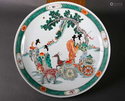 A multicolored figure porcelain plate