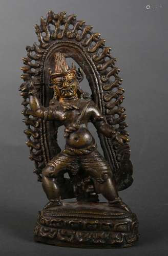 A copper Vajrapani statue