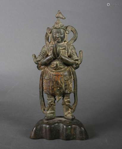 A copper Skanda statue