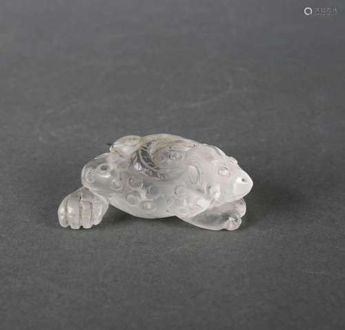 A crystal three-legged toad