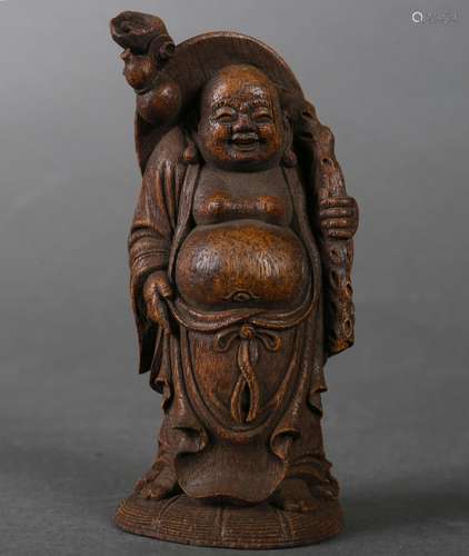 An aloeswood monk statuette