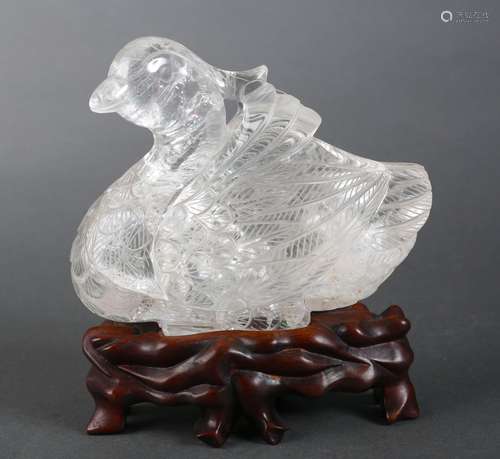 A crystal goose ornament