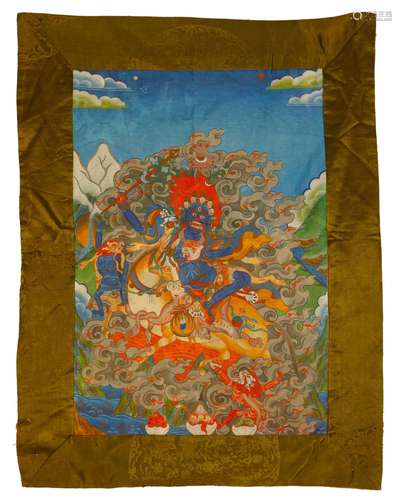 A Chinese thangka painting