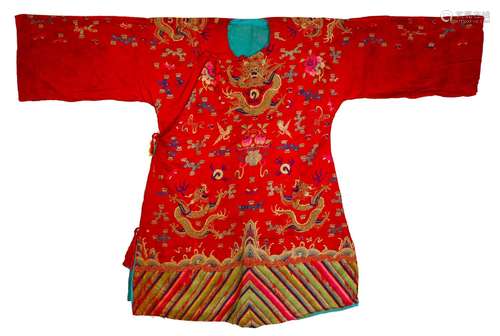 A chinese silk dragon robe