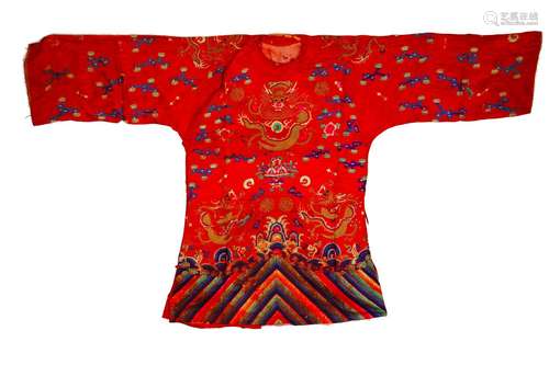 A chinese silk dragon robe