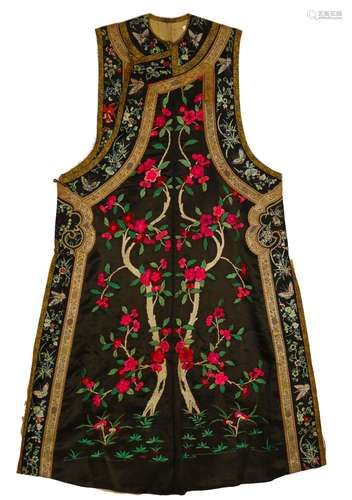 An embroidered black lady's waistcoat